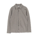 Dior Oblique Knit Shirt Long sleeve Cotton Gray beige Gray White