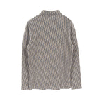 Dior Oblique Knit Shirt Long sleeve Cotton Gray beige Gray White