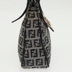 FENDI Zucchino Canvas Mamma Shoulder Bag Navy Silver96172
