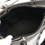 Dior Lady dior Large Handbag Canvas Patent leather Black White Houndstooth 2WAY