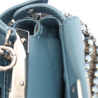 FENDI Micro peekaboo Handbag Leather Blue green Beads Rhinestone 2WAY