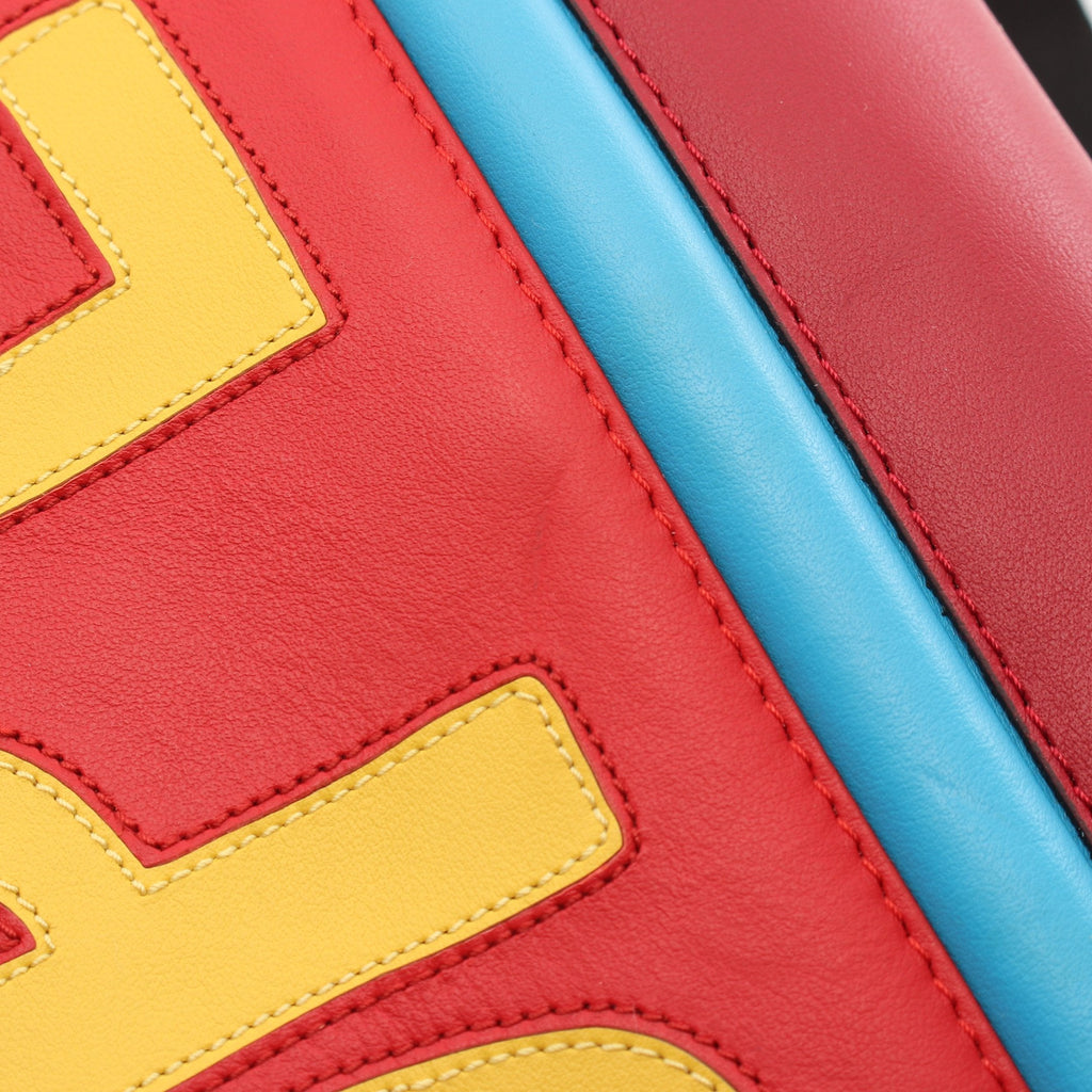 FENDI Vocabulary HOPE Backpack Rucksack Nylon Leather Red Yellow Light blue
