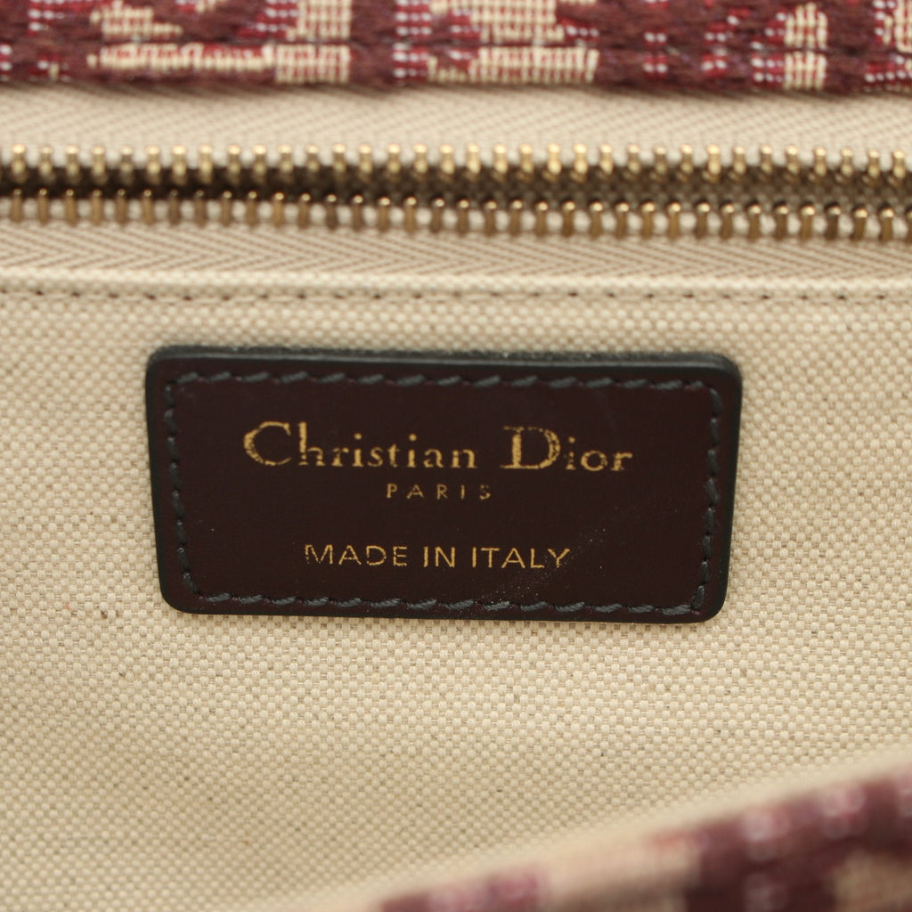 Dior Dior Addict Oblique Shoulder bag Canvas Leather Beige Bordeaux