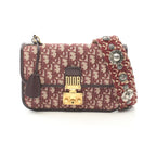 Dior Dior Addict Oblique Shoulder bag Canvas Leather Beige Bordeaux