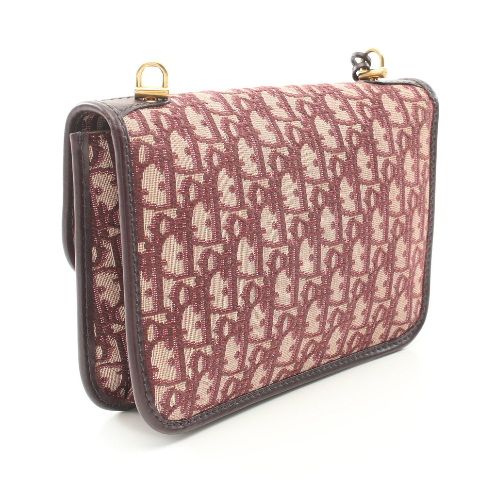Dior Dior Addict Oblique Shoulder bag Canvas Leather Beige Bordeaux