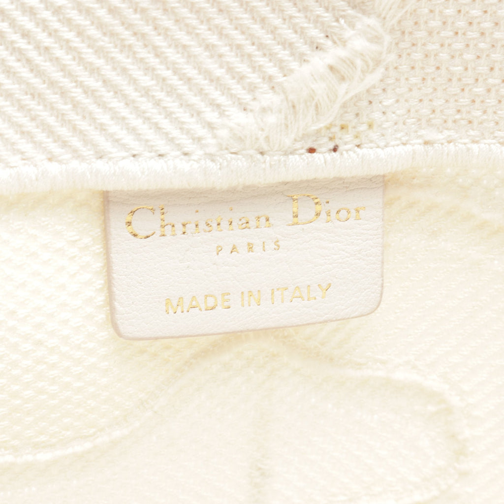 Dior BOOK TOTE Book tote Large Logo embroidery Handbag Tote bag Canvas White