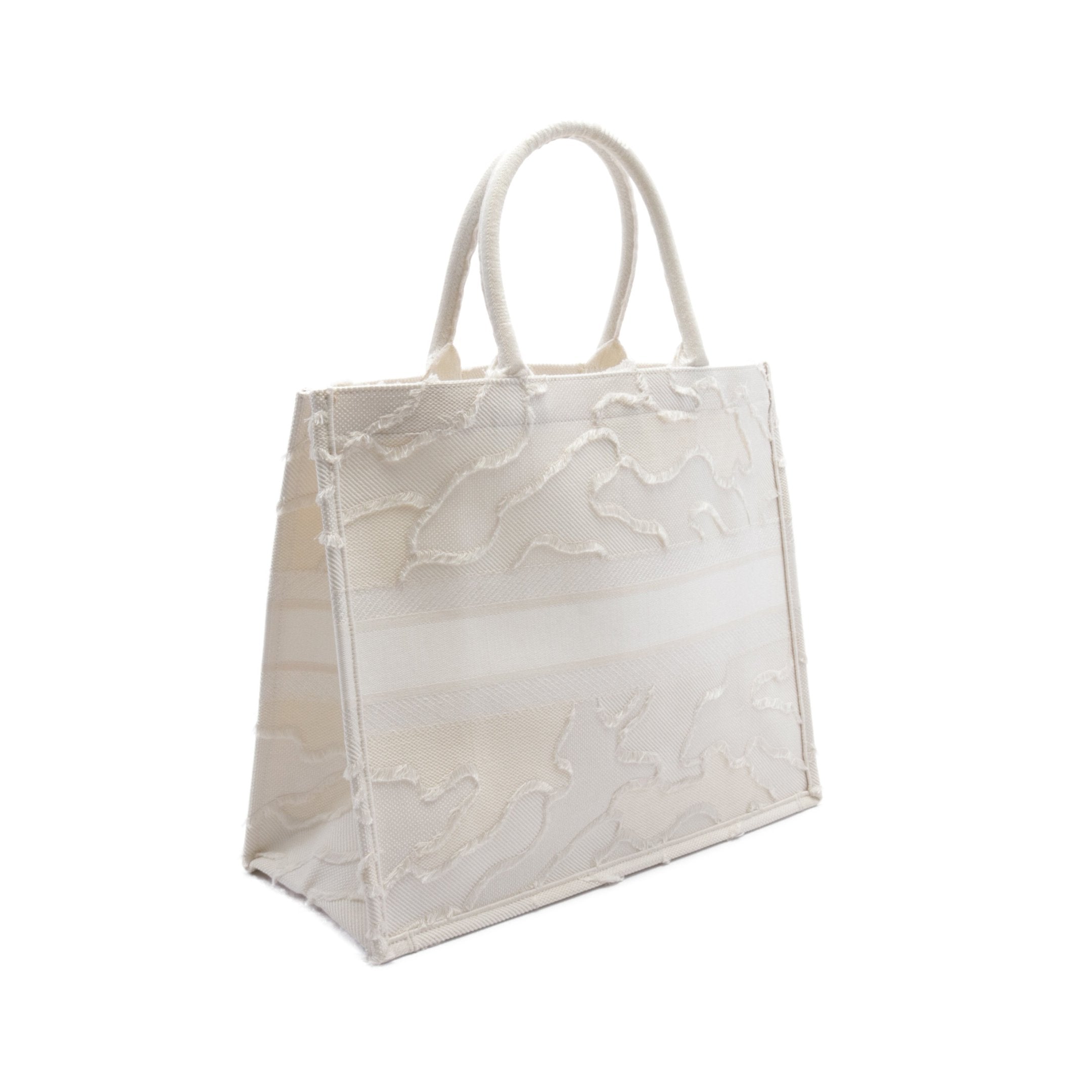 Dior BOOK TOTE Book tote Large Logo embroidery Handbag Tote bag Canvas White