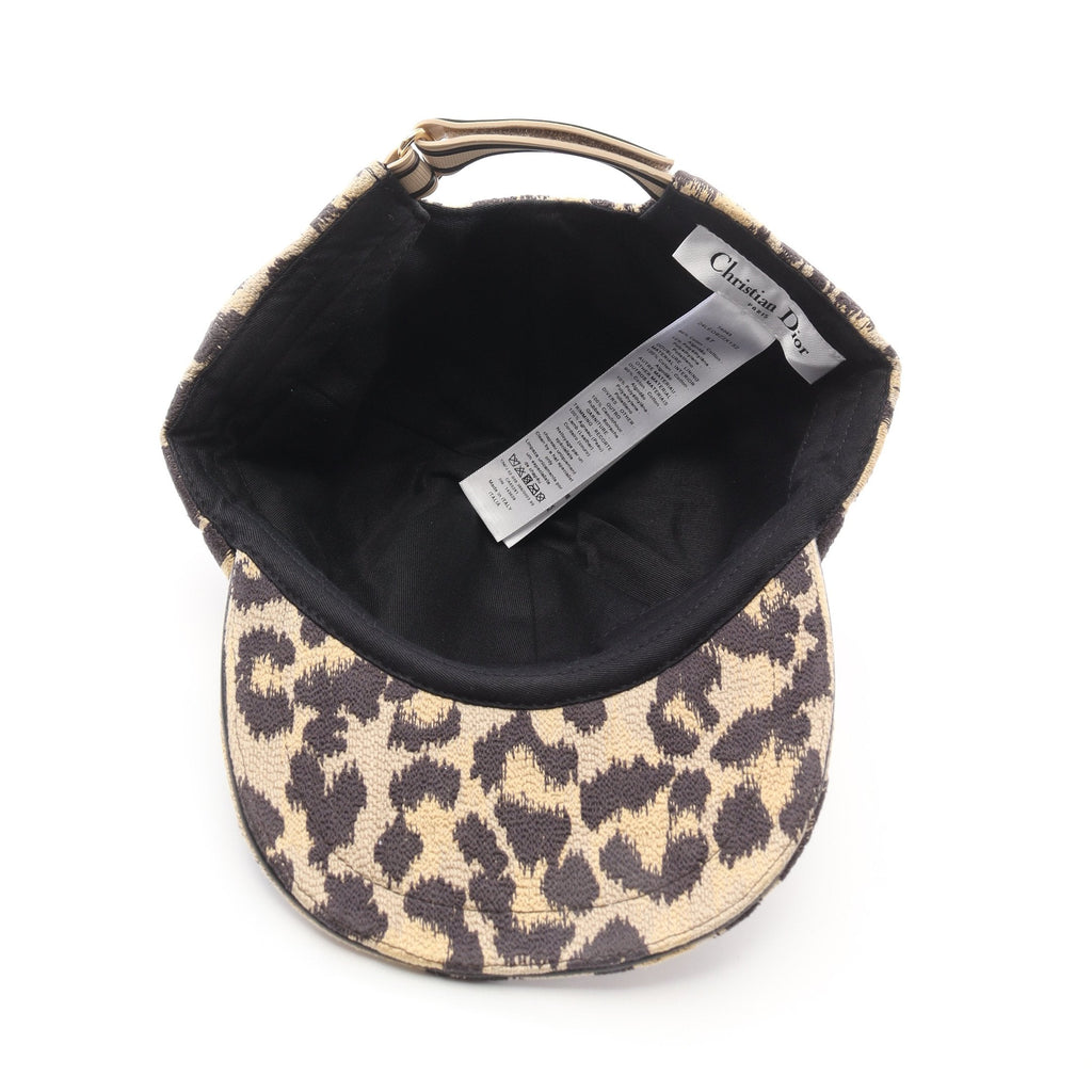 Dior Cap Leopard Fabric Beige Black