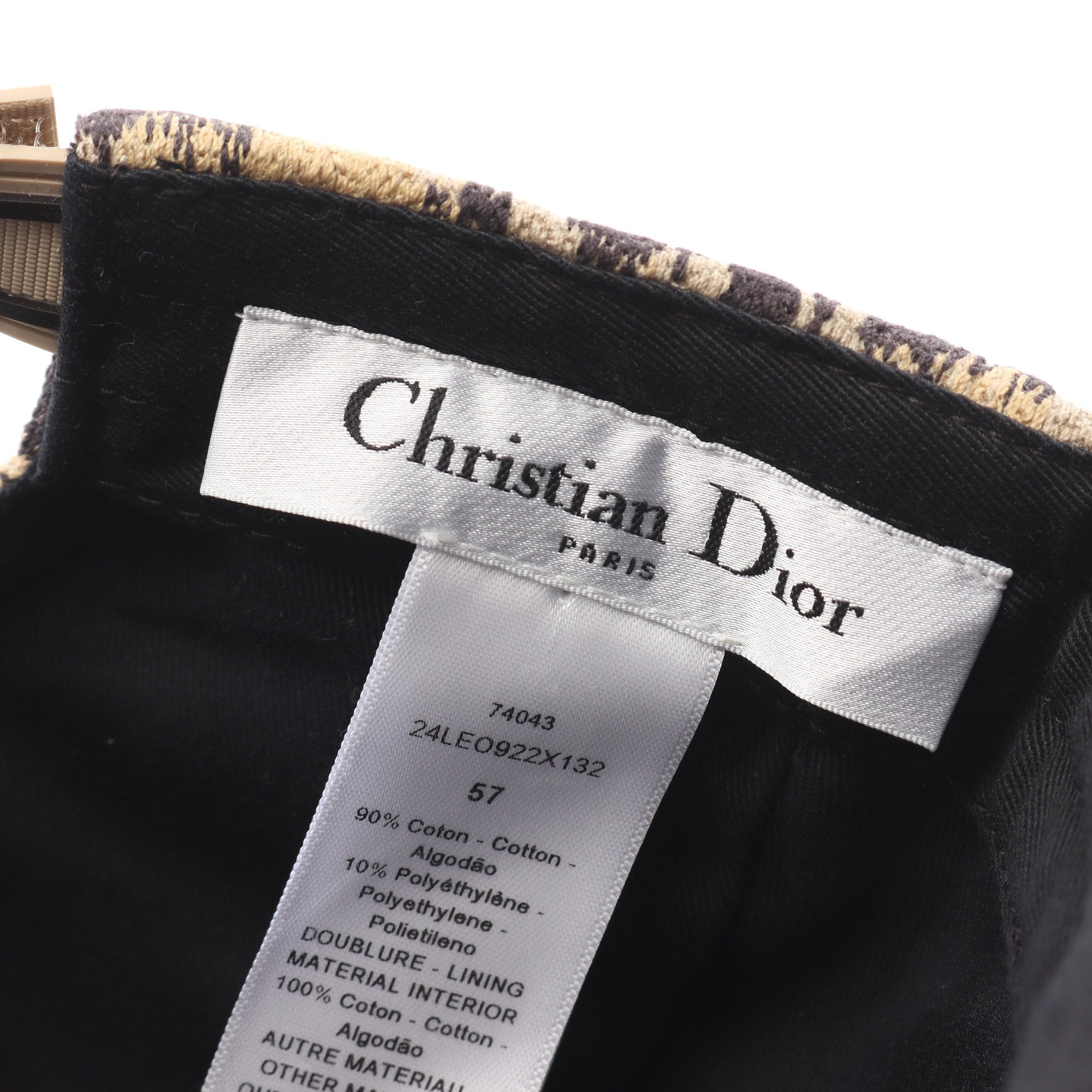 Dior Cap Leopard Fabric Beige Black