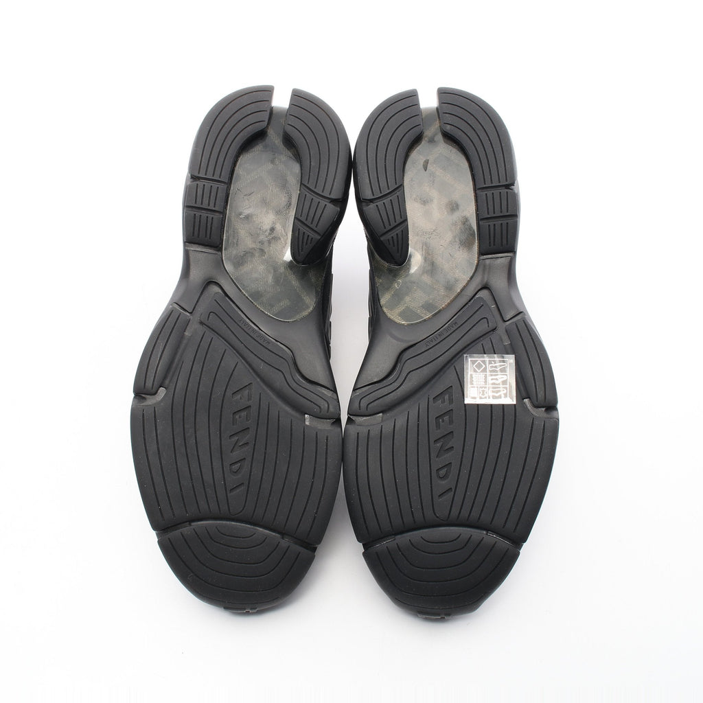 FENDI FASTER Sneakers Suede Fabric Black
