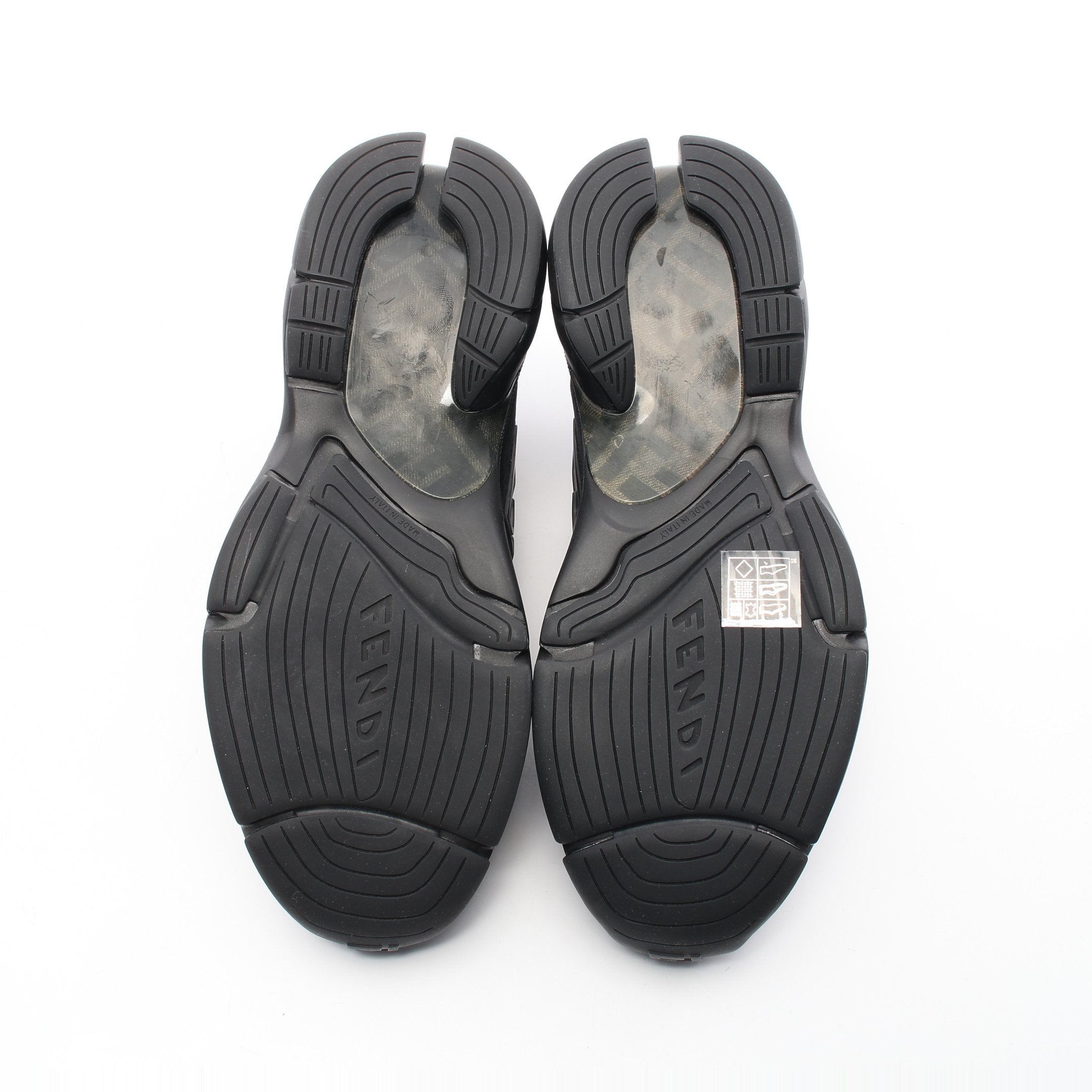 FENDI FASTER Sneakers Suede Fabric Black