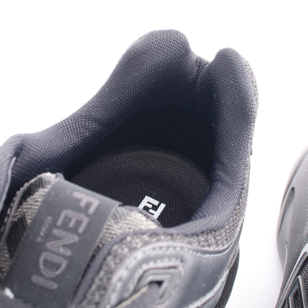 FENDI FASTER Sneakers Suede Fabric Black