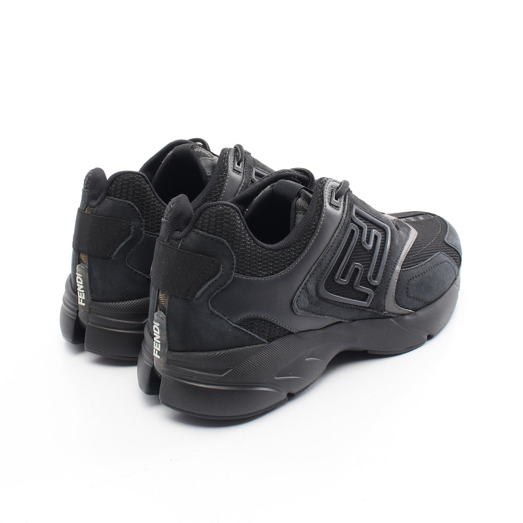 FENDI FASTER Sneakers Suede Fabric Black