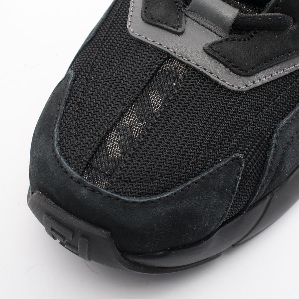 FENDI FASTER Sneakers Suede Fabric Black