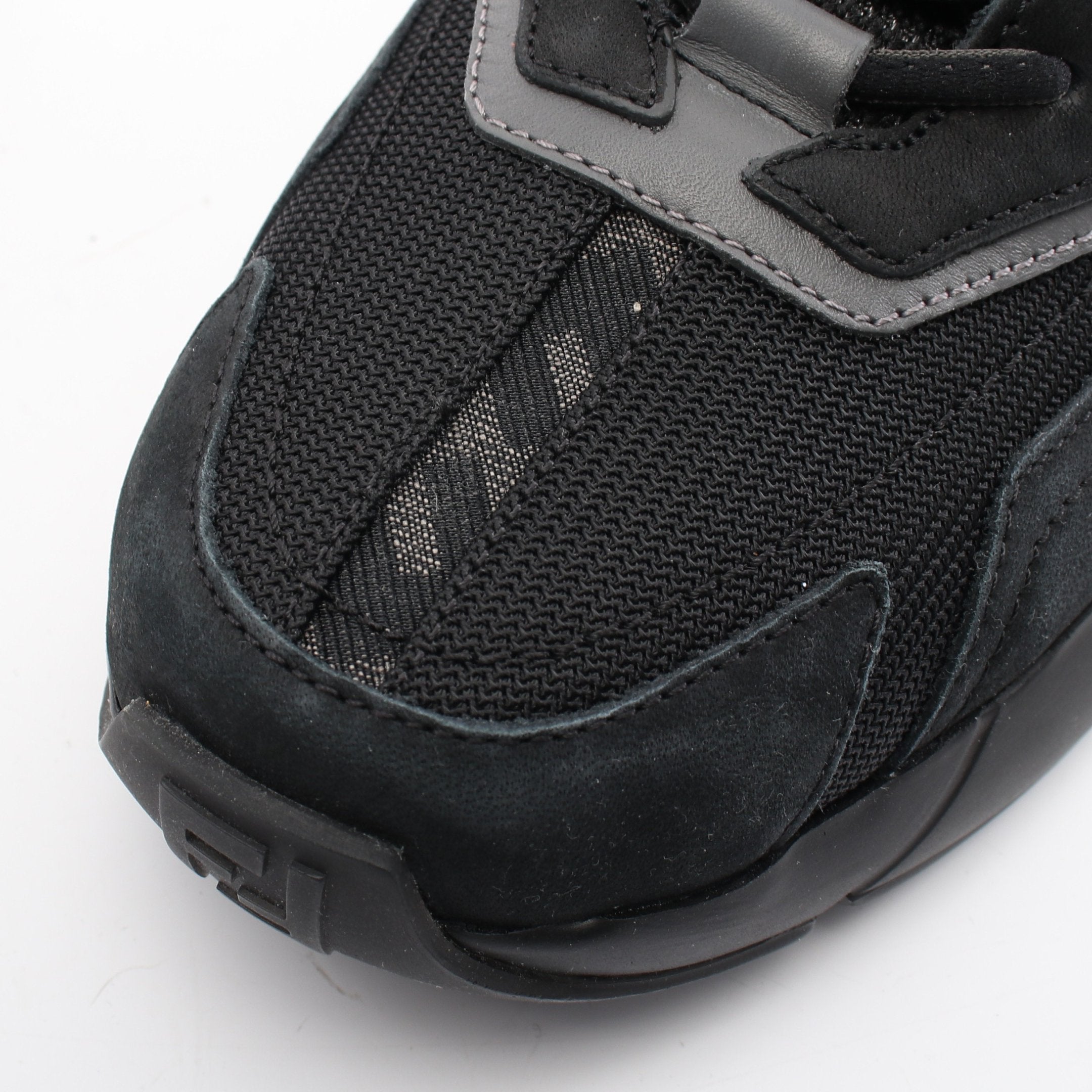 FENDI FASTER Sneakers Suede Fabric Black