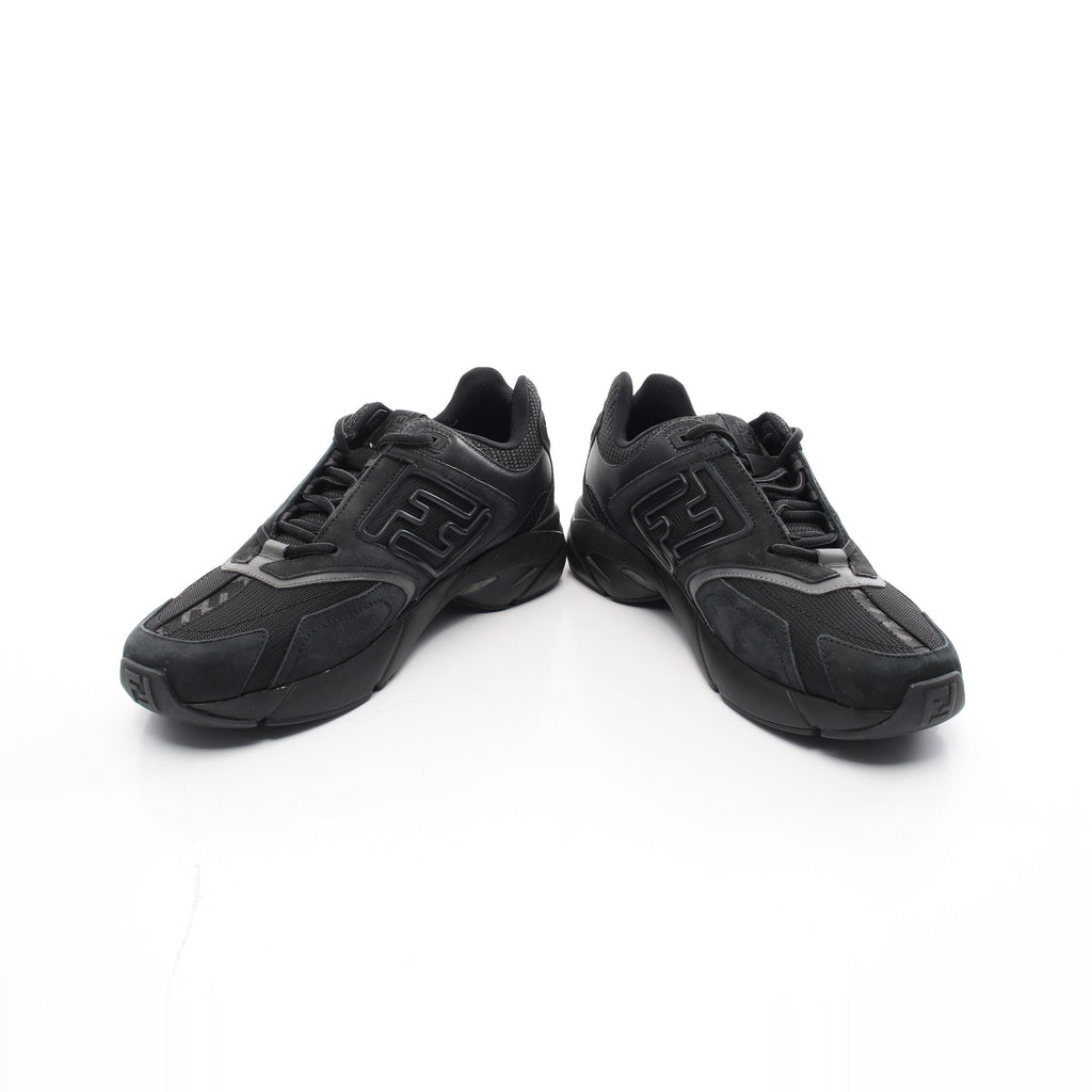 FENDI FASTER Sneakers Suede Fabric Black