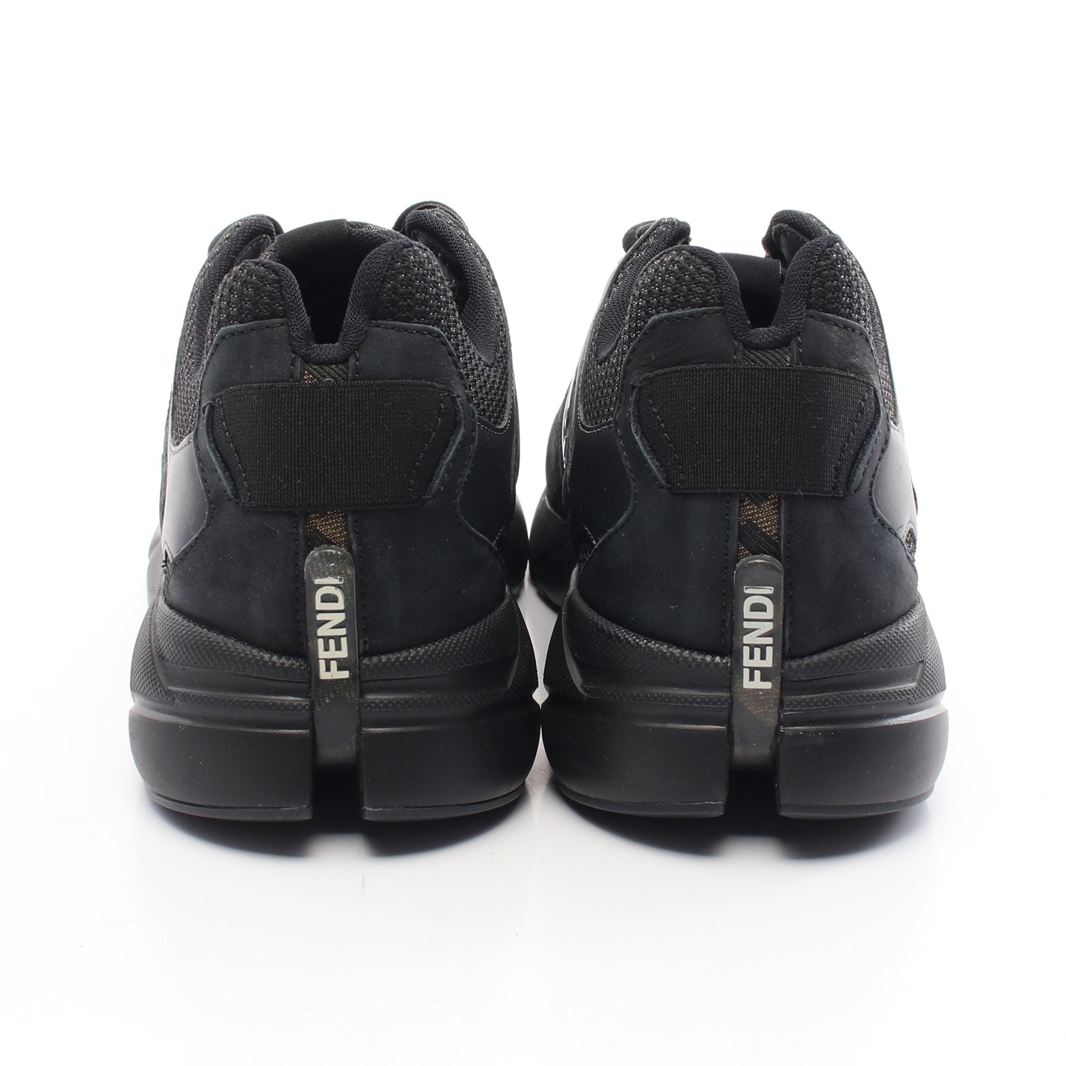 FENDI FASTER Sneakers Suede Fabric Black