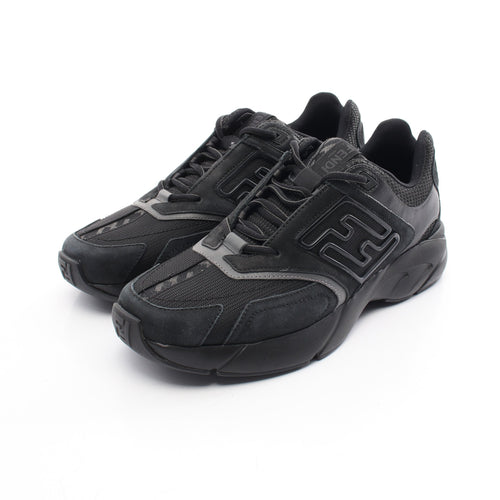 FENDI FASTER Sneakers Suede Fabric Black