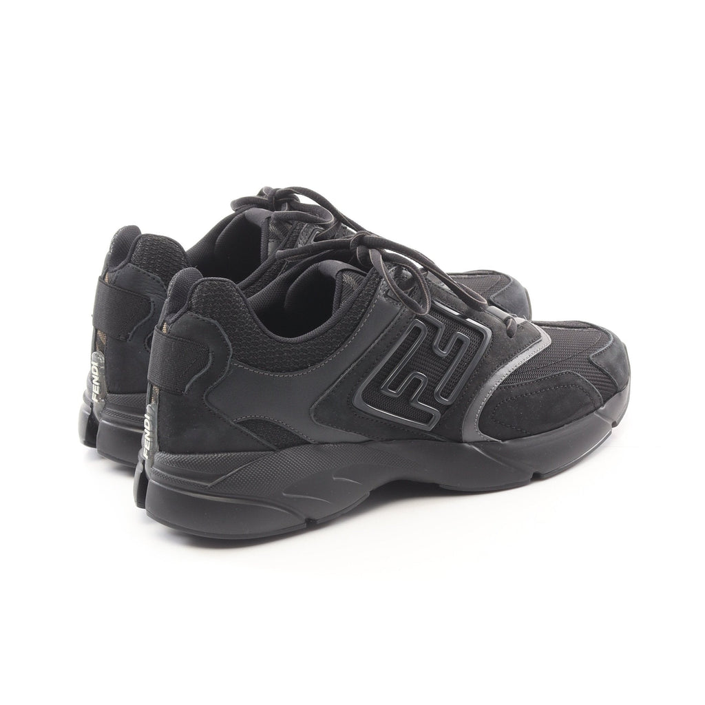 FENDI FASTER Sneakers Suede Fabric Black