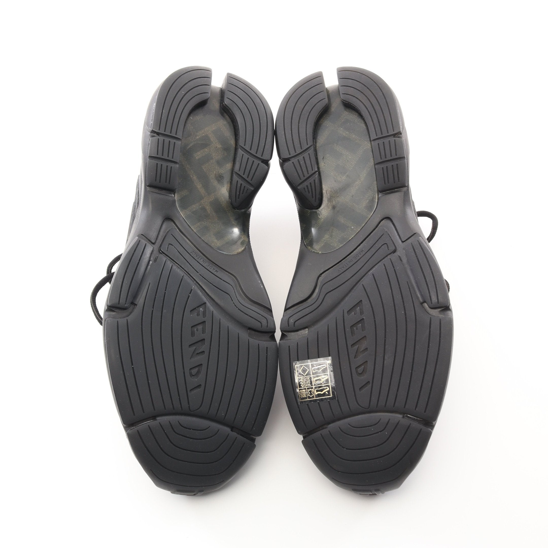 FENDI FASTER Sneakers Suede Fabric Black