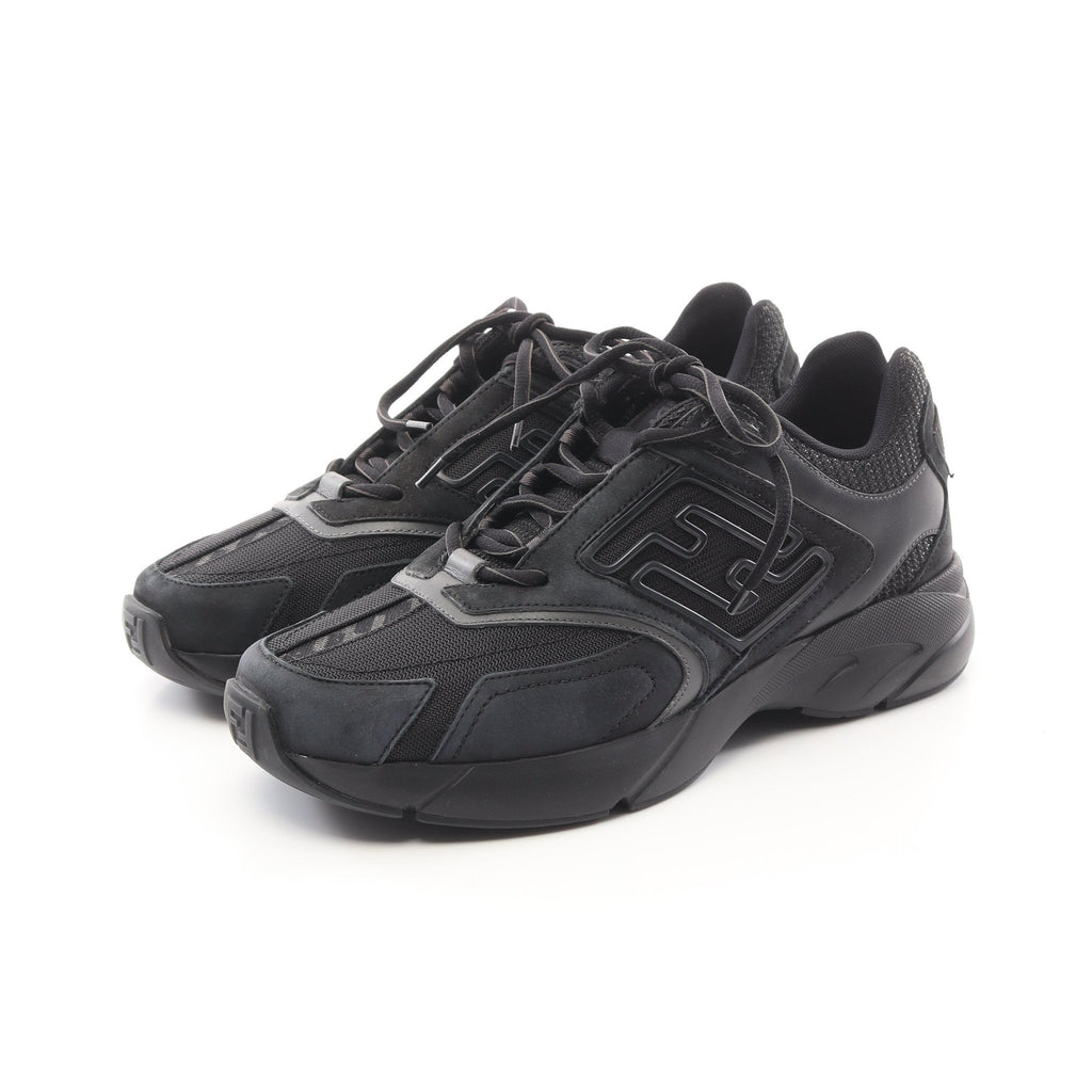 FENDI FASTER Sneakers Suede Fabric Black