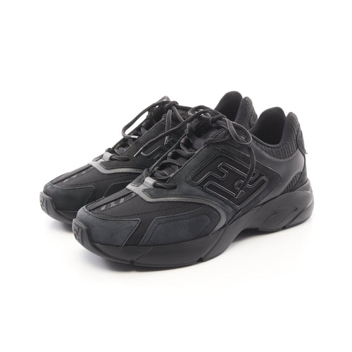 FENDI FASTER Sneakers Suede Fabric Black