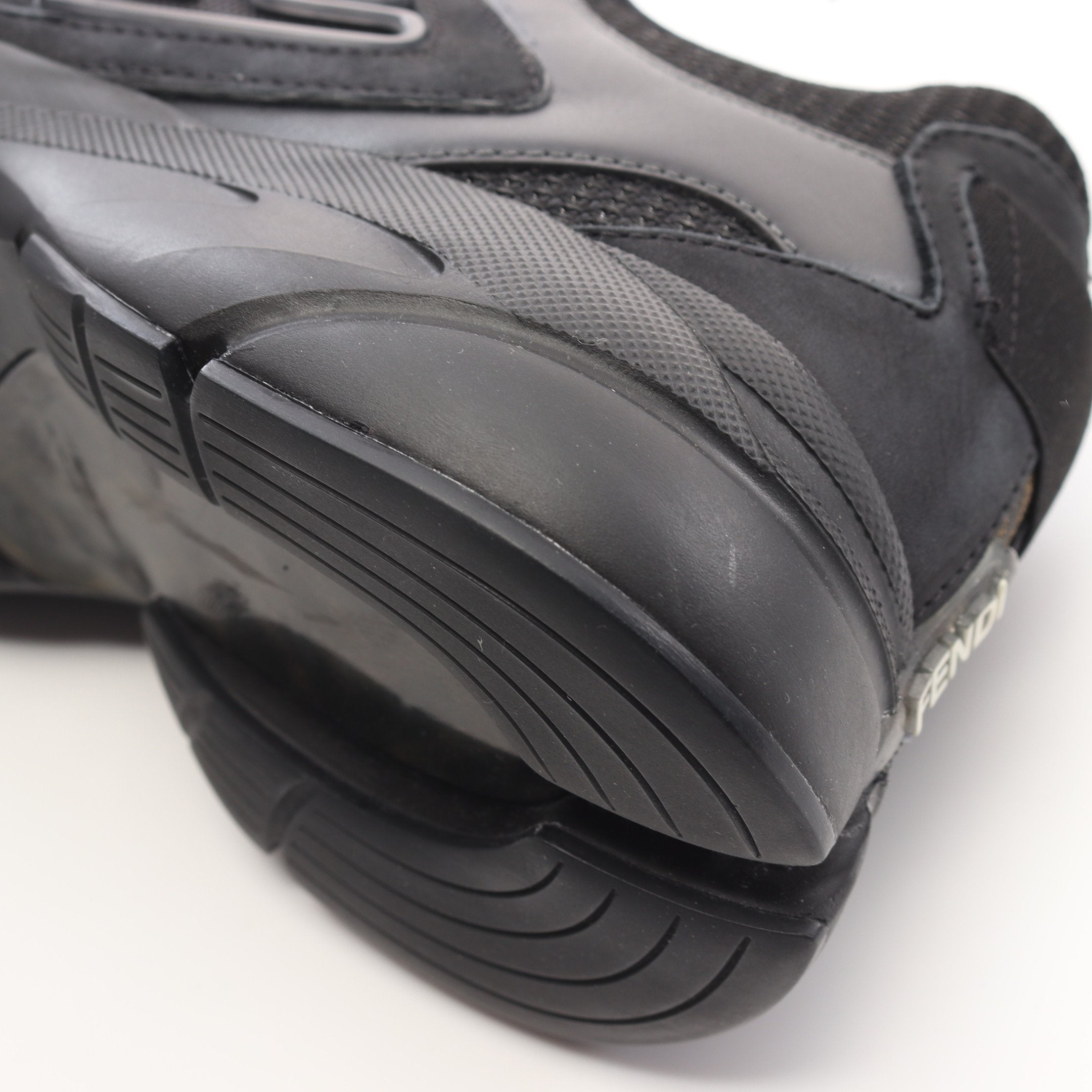 FENDI FASTER Sneakers Suede Fabric Black