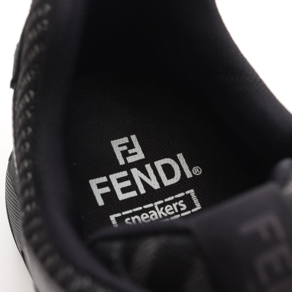 FENDI FASTER Sneakers Suede Fabric Black
