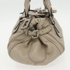 Chloe Paddington Shoulder Bag Leather Beige Silver 96256