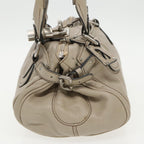 Chloe Paddington Shoulder Bag Leather Beige Silver 96256