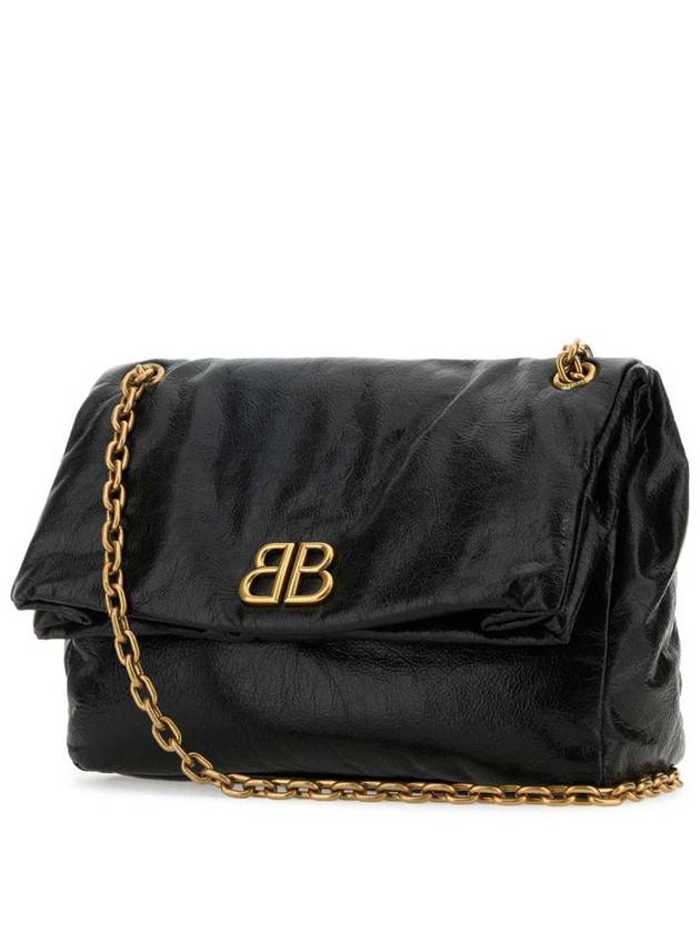 Balenciaga Monaco Chain Strap Shoulder Bag Black