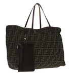 FENDI Zucca Canvas Tote Bag Brown Black Gold96287