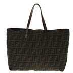 FENDI Zucca Canvas Tote Bag Brown Black Gold96287