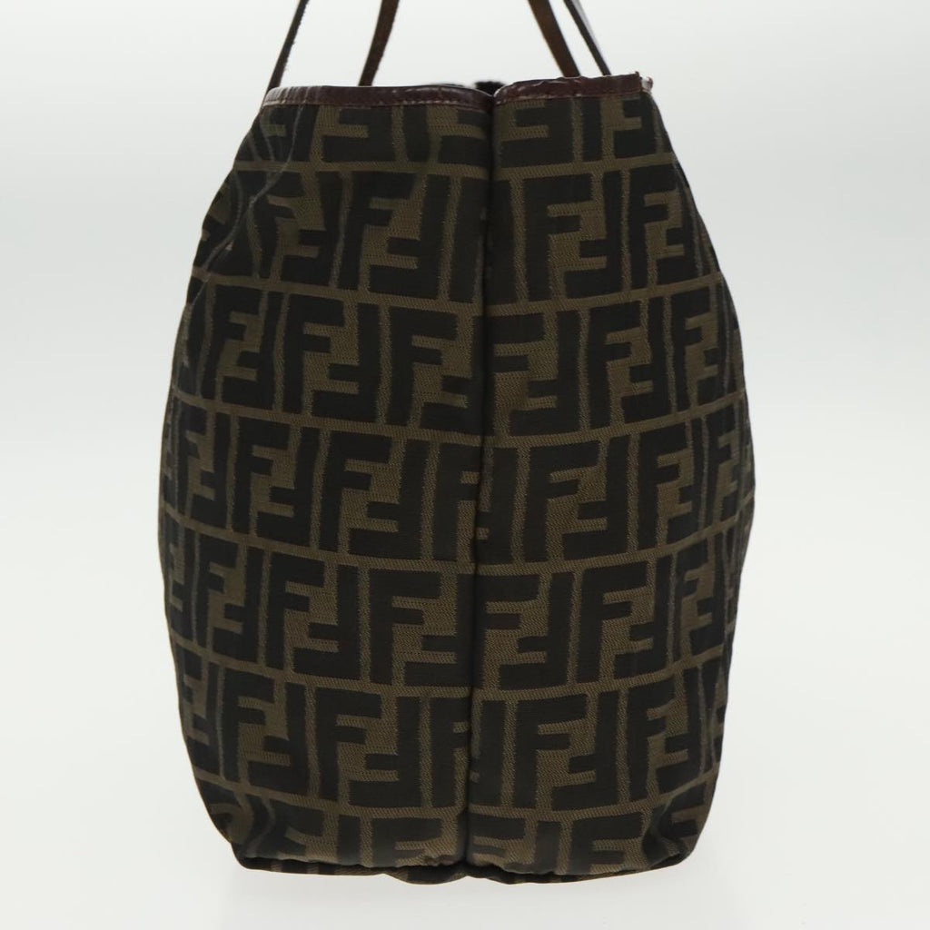 FENDI Zucca Canvas Tote Bag Brown Black Gold96287