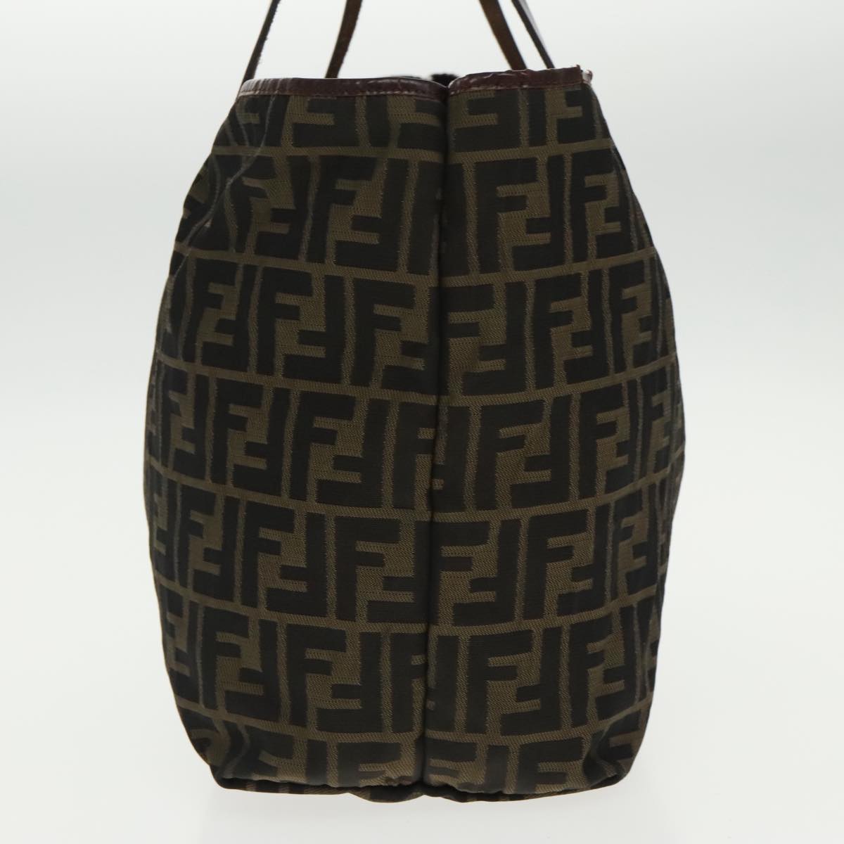 FENDI Zucca Canvas Tote Bag Brown Black Gold96287
