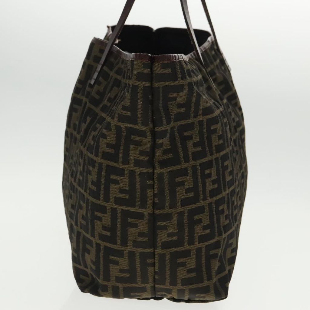 FENDI Zucca Canvas Tote Bag Brown Black Gold96287