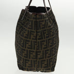 FENDI Zucca Canvas Tote Bag Brown Black Gold96287