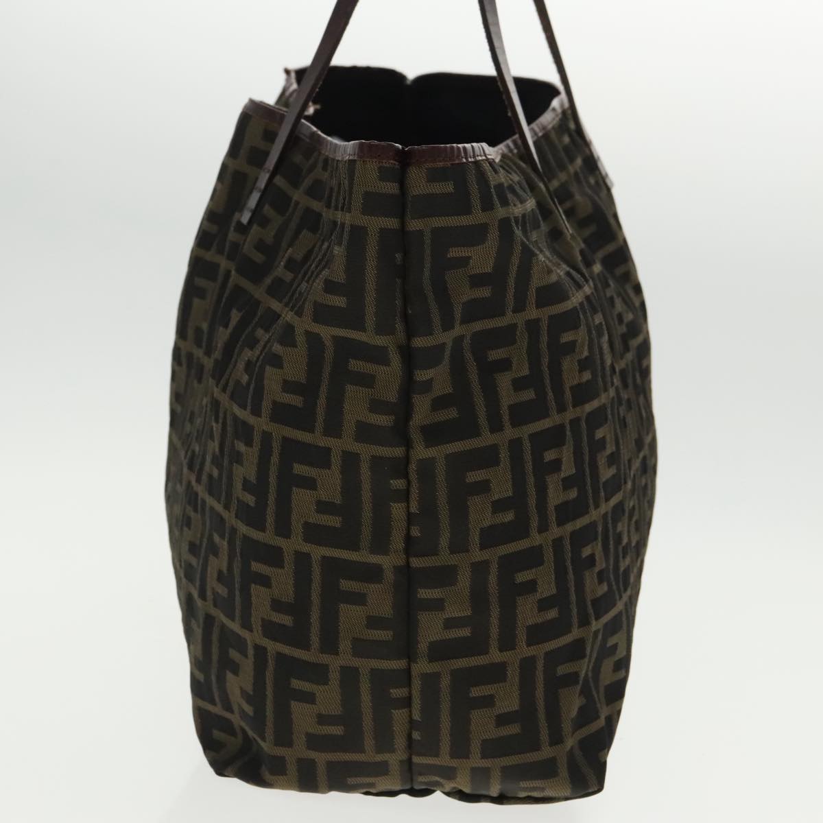 FENDI Zucca Canvas Tote Bag Brown Black Gold96287