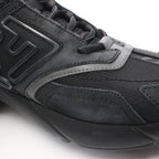 FENDI FASTER Sneakers Suede Fabric Black