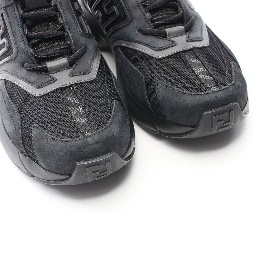 FENDI FASTER Sneakers Suede Fabric Black