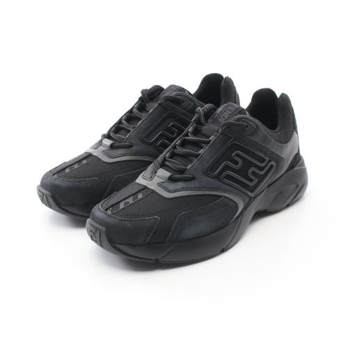 FENDI FASTER Sneakers Suede Fabric Black