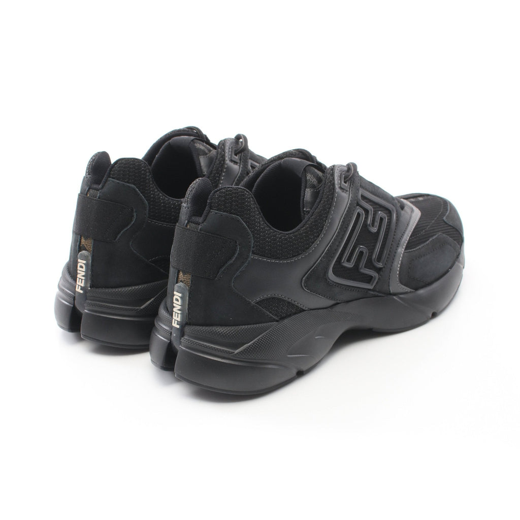FENDI FASTER Sneakers Suede Fabric Black