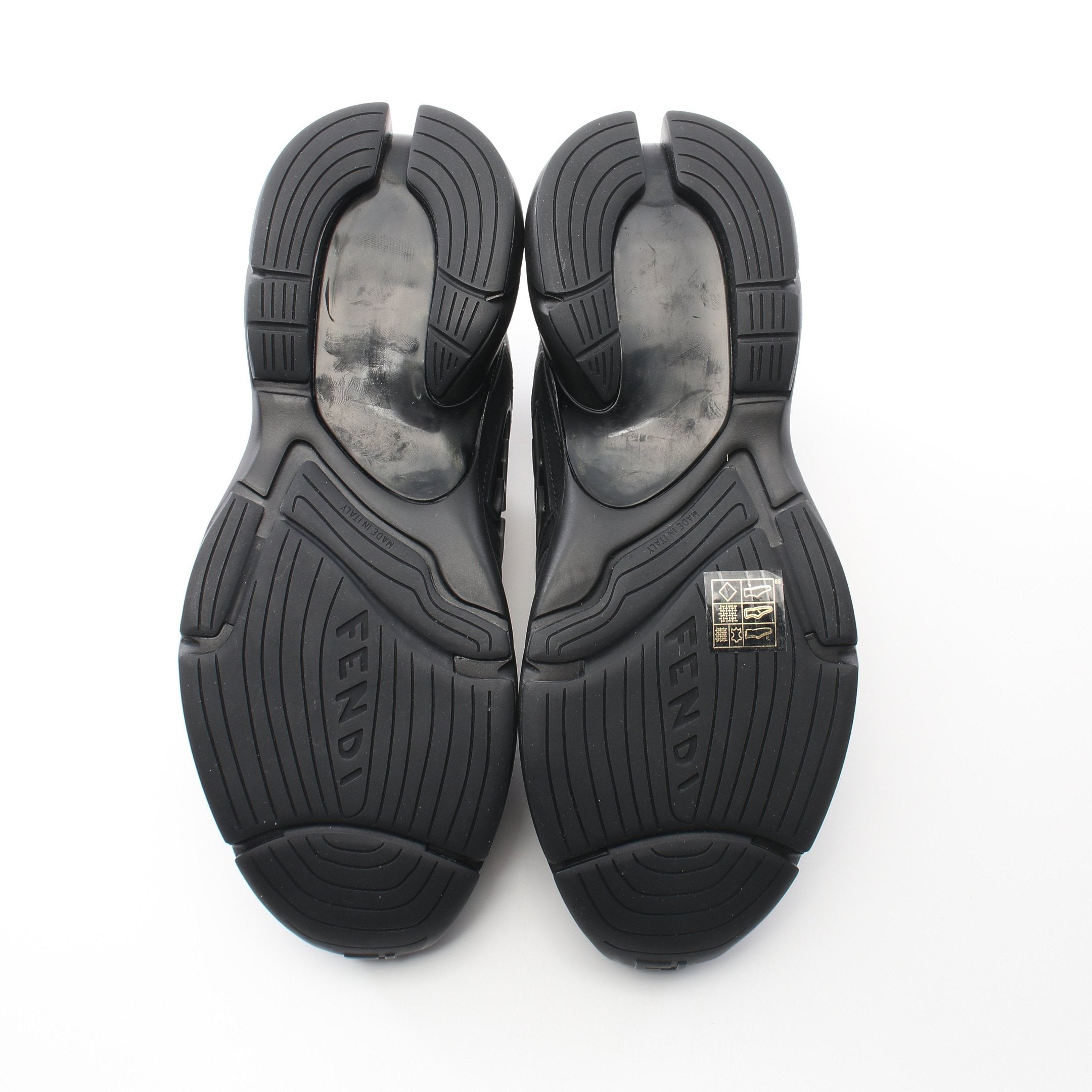 FENDI FASTER Sneakers Suede Fabric Black
