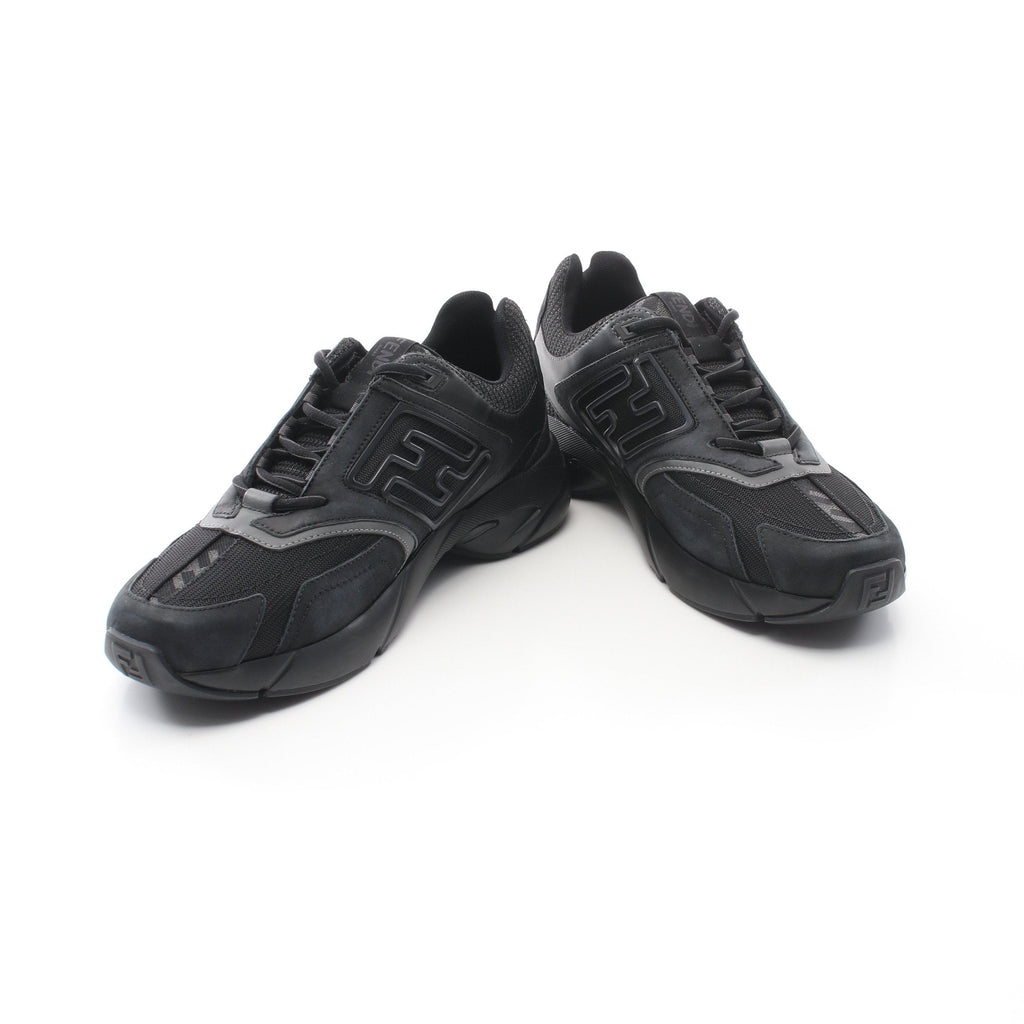 FENDI FASTER Sneakers Suede Fabric Black