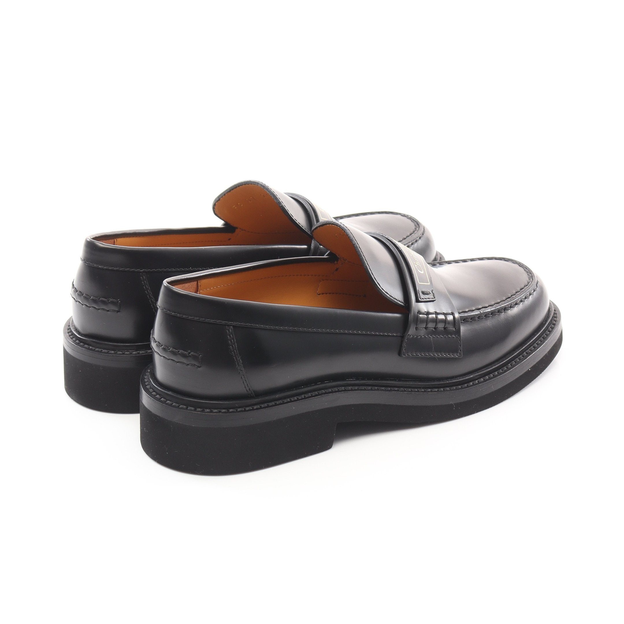 Dior Loafers Leather Black Logo