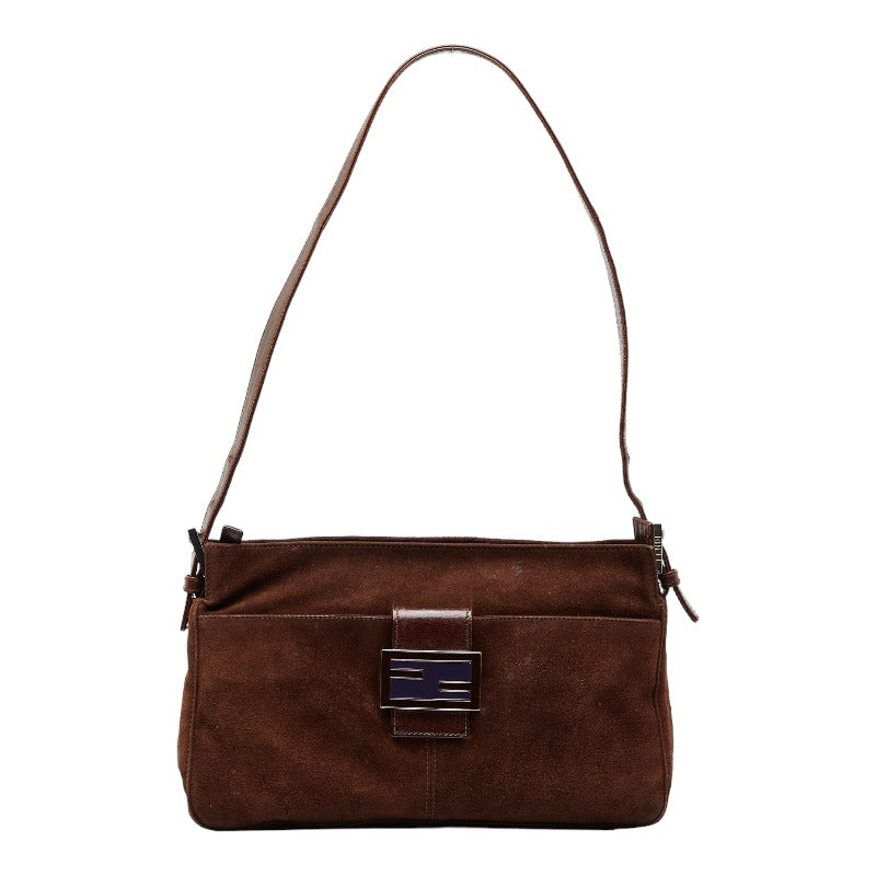 Fendi Manma Bucket One-Shoulder Bag Brown Canvas Leather Ladies Fendi