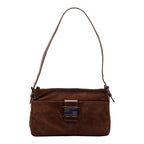 Fendi Manma Bucket One-Shoulder Bag Brown Canvas Leather Ladies Fendi