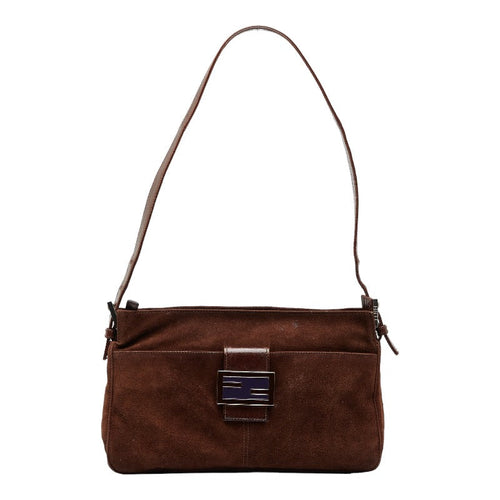 Fendi Manma Bucket One-Shoulder Bag Brown Canvas Leather Ladies Fendi