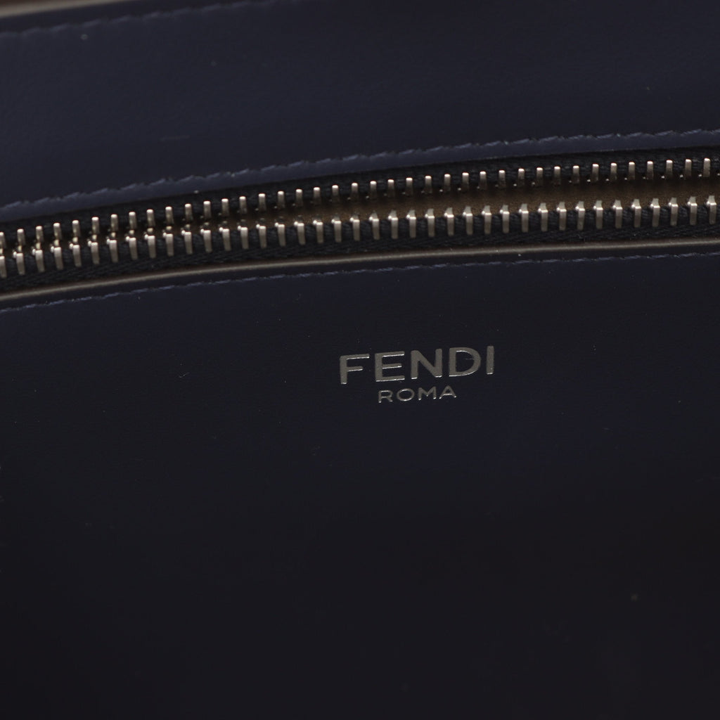 FENDI Peekaboo Isee u Medium Handbag Leather Gray beige 2WAY