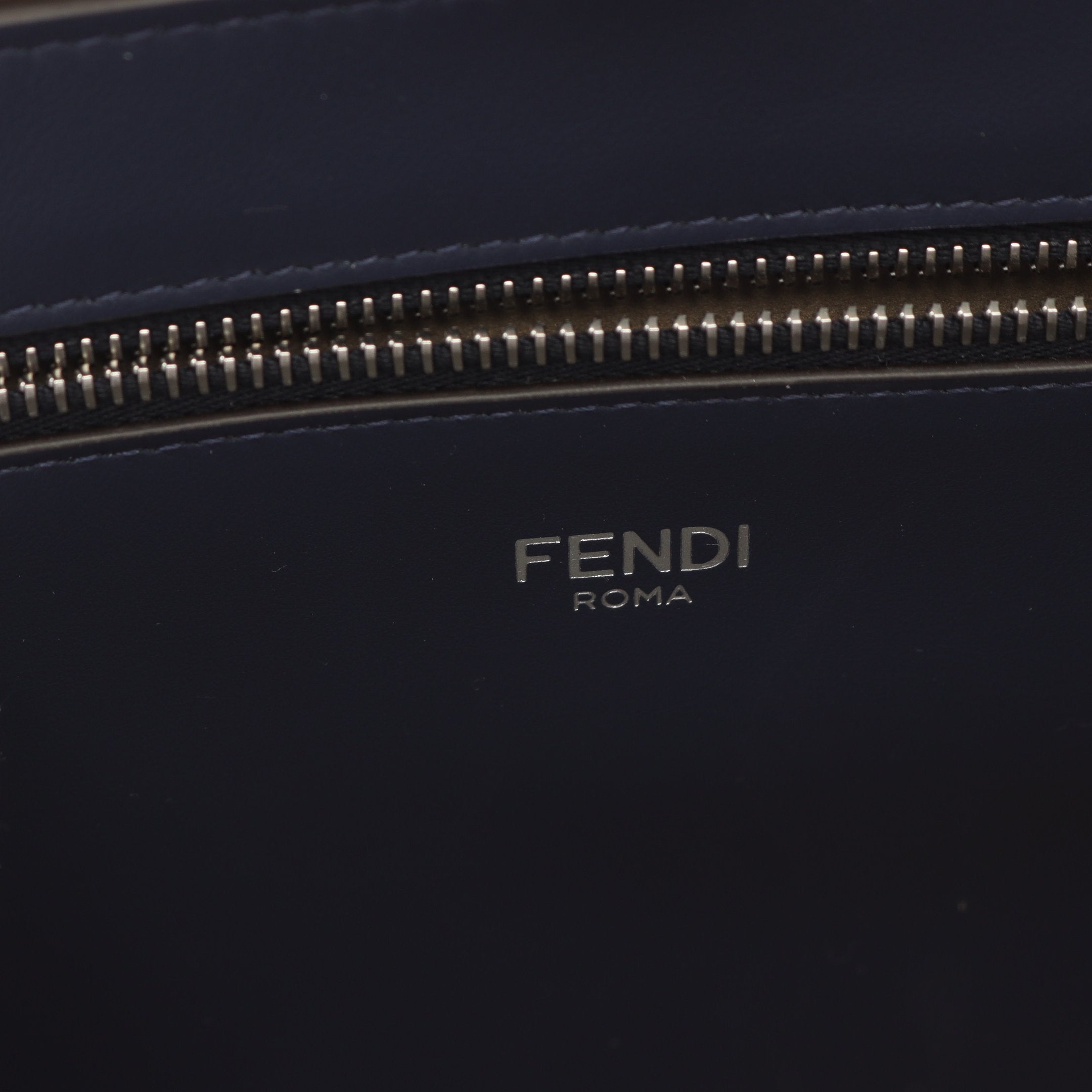 FENDI Peekaboo Isee u Medium Handbag Leather Gray beige 2WAY